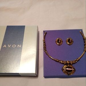 Avon Goldstone/Purple Stone Set